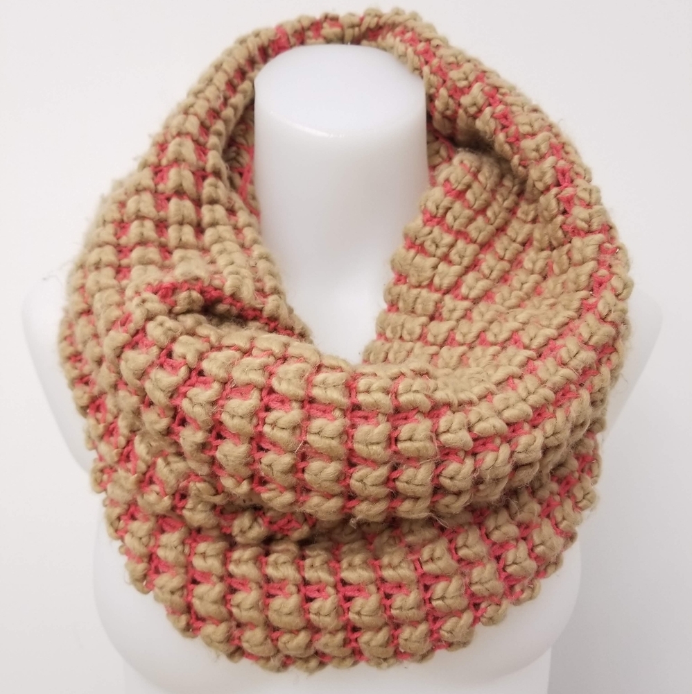 GAP Women's Infinity Scarf, Caramel and Pink